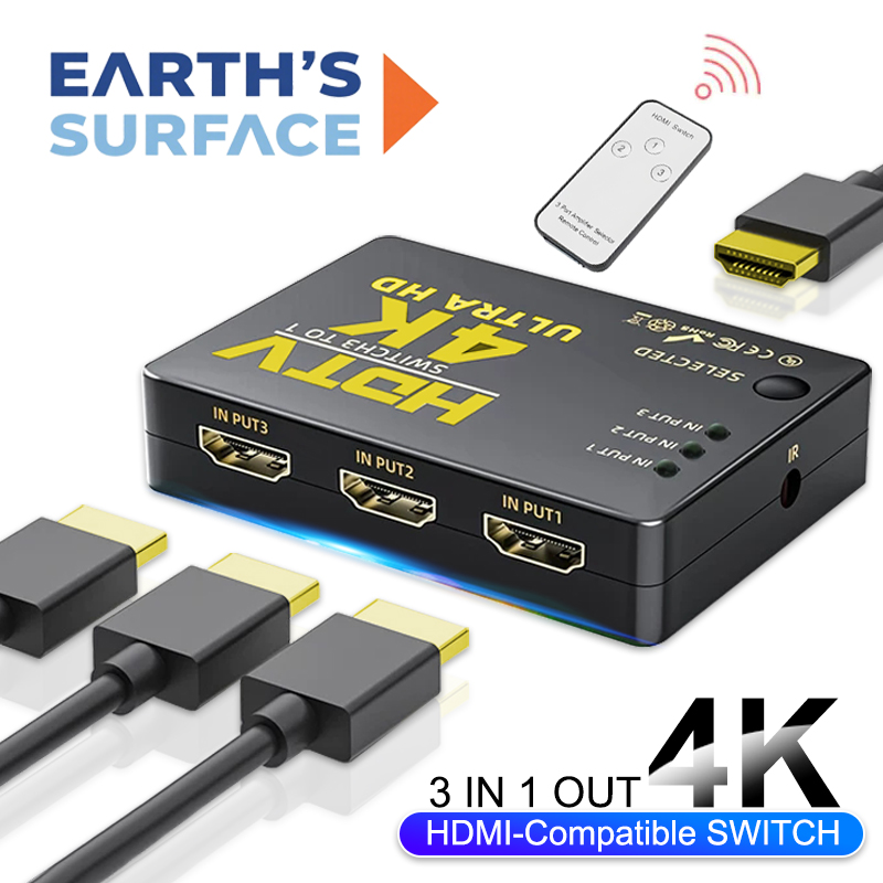 Audio Music Splitter - 3 Input 1 Output Sakelar Kompatibel