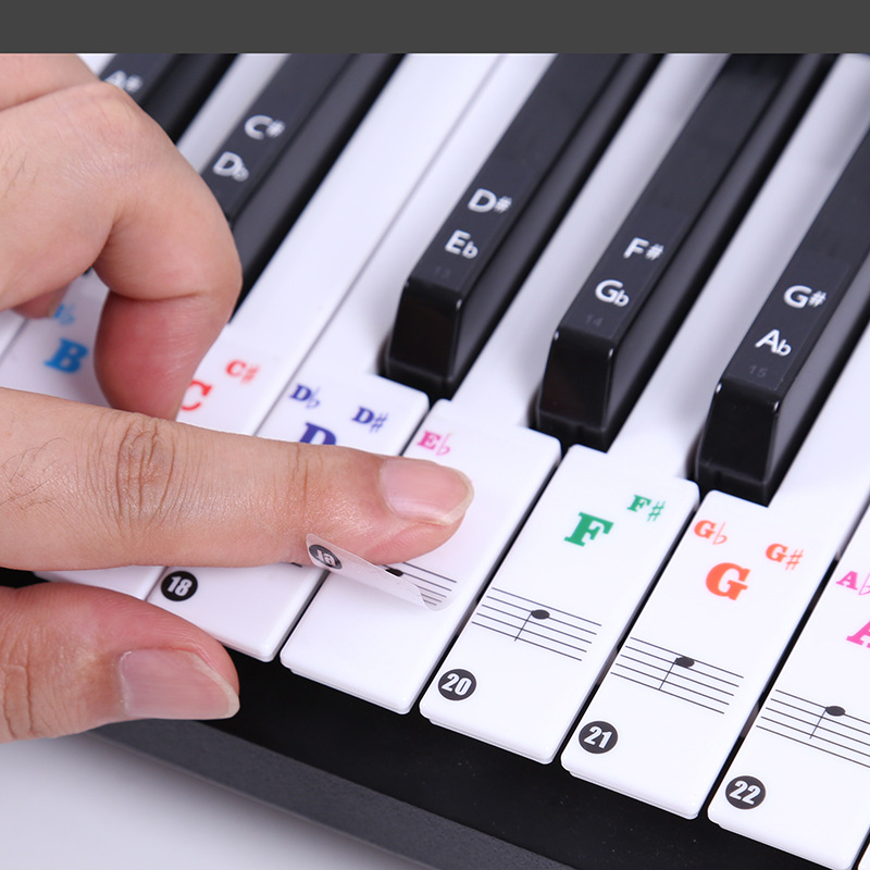 Audio Music Notes - Stiker Keyboard Piano Transparan 49/54/61/88 Tombol,