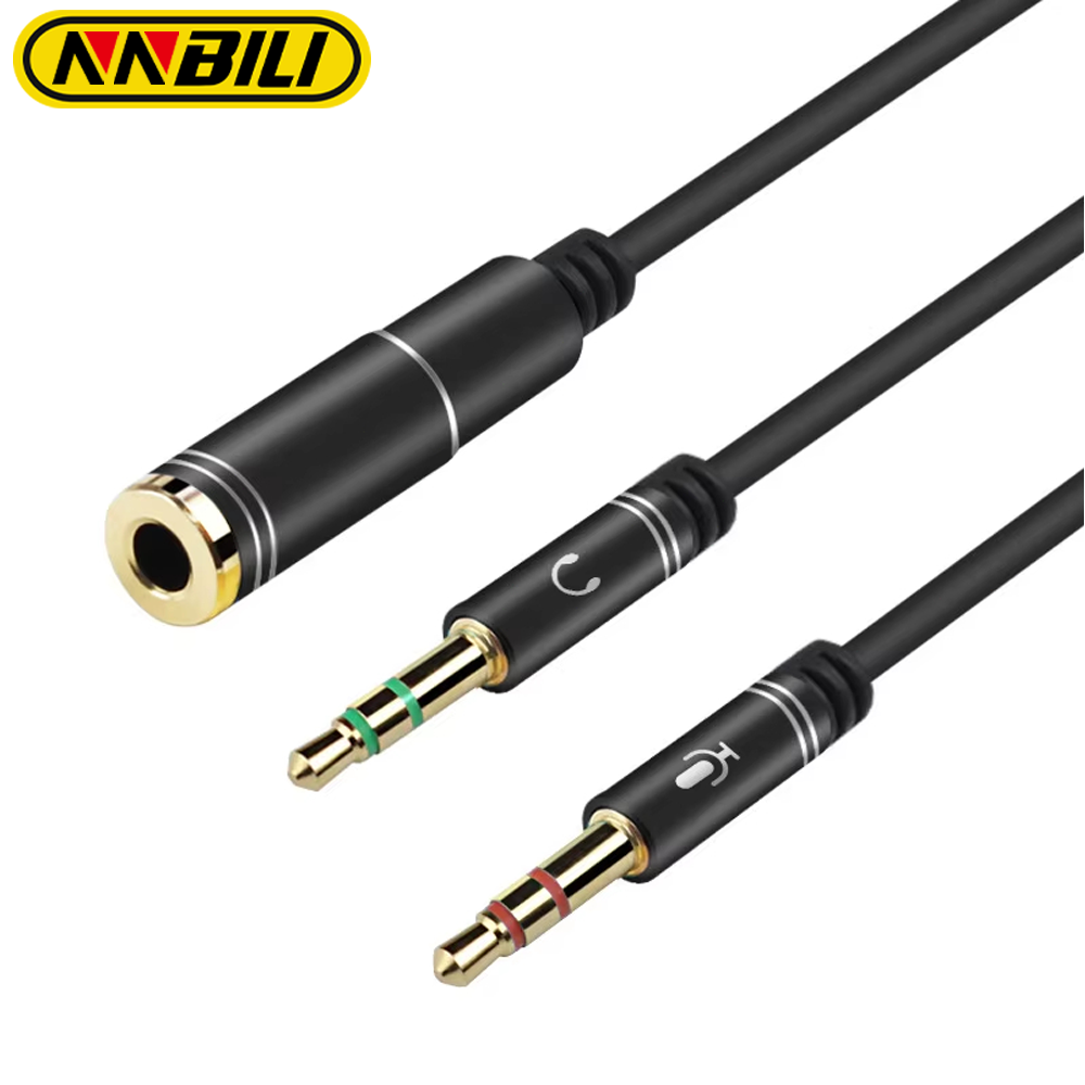 Audio Music Splitter - NNBILI Mini Jack 3.5 Mikrofon Headphone