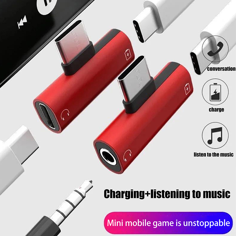 Audio Music Splitter - Adaptor Logam USB Tipe-C Ke 3.5