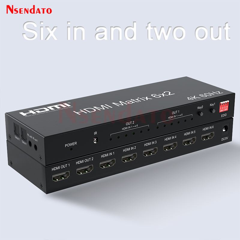 Audio Music Splitter - Saklar Matriks HDMI 6x2 4k 60Hz,