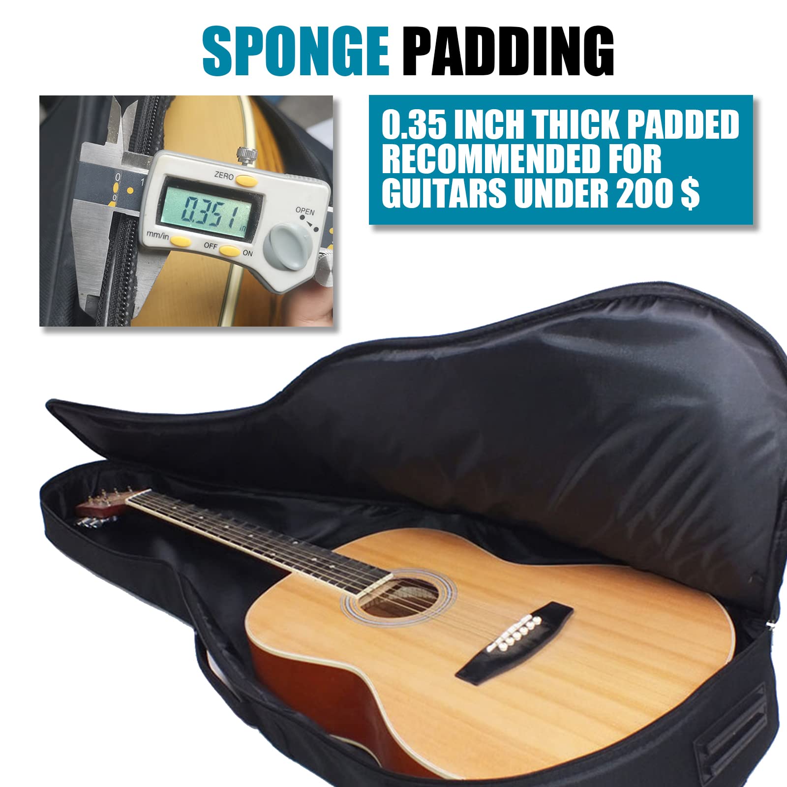 Tas gitar akustik 41 inci 0.25 - Guitar Strap Padded ulasan dan harga