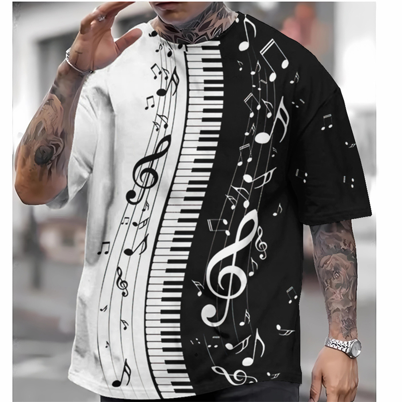 T-shirt grafis kunci Piano mod - Audio Music Notes ulasan dan harga