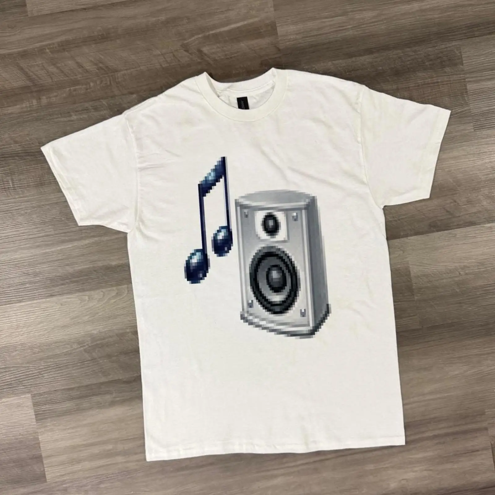 Kaos T-Shirt Y2K Retro Pixel A - Audio Music Notes ulasan dan harga