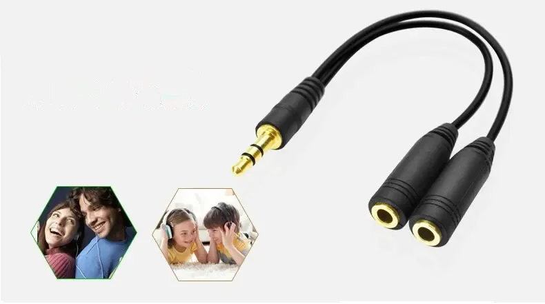 Headphone Splitter 3.5Mm Kabel - Audio Music Splitter ulasan dan harga