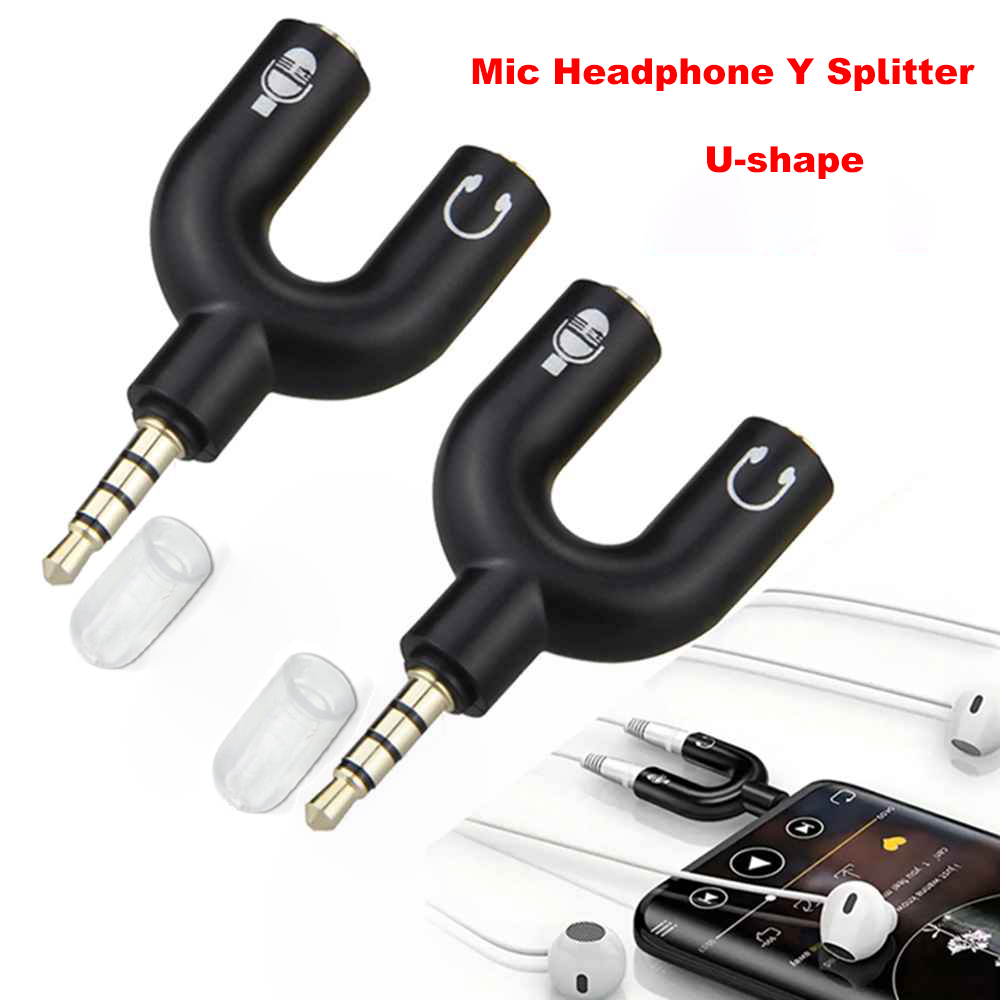 Mikrofon Headphone 3.5mm, adap - Audio Music Splitter ulasan dan harga