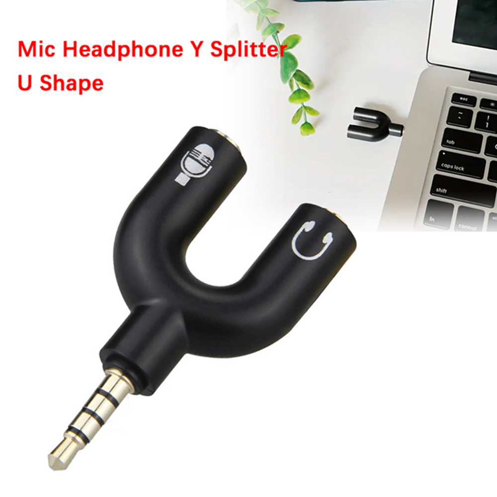 Mikrofon Headphone 3.5mm, adap - Audio Music Splitter ulasan dan harga
