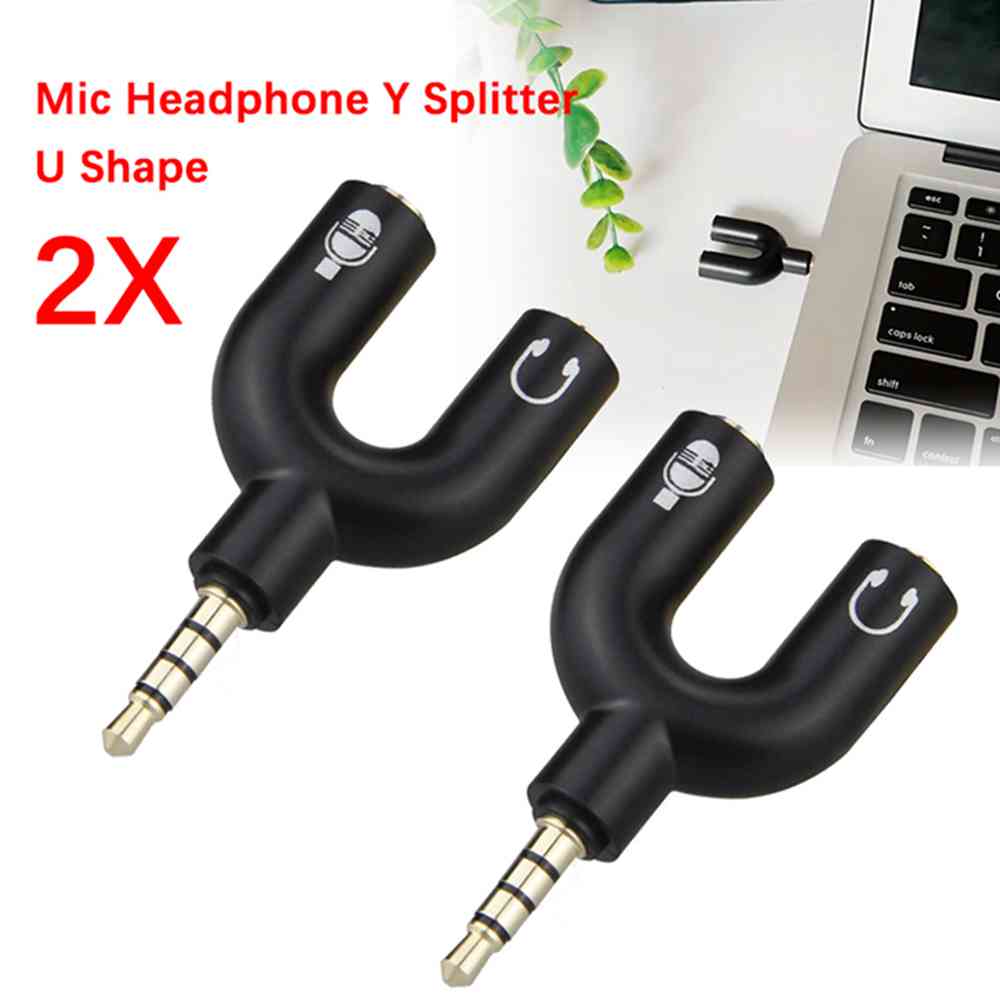 Mikrofon Headphone 3.5mm, adap - Audio Music Splitter ulasan dan harga