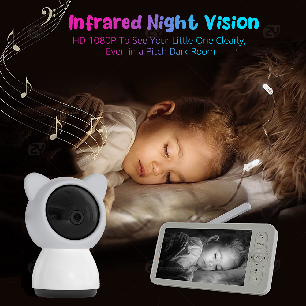 Monitor Bayi Nirkabel 2K/3MP 5 - Audio Detect Music ulasan dan harga