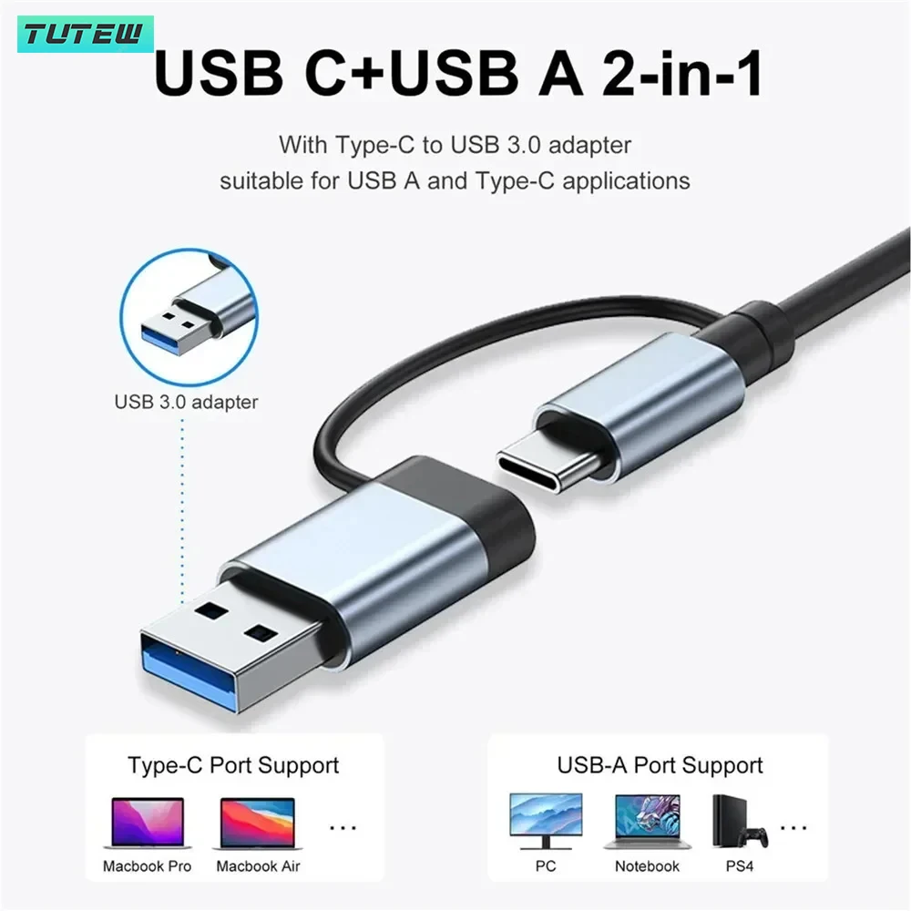 Hub USB C 8 in 1, Splitter USB - Audio Music Splitter ulasan dan harga