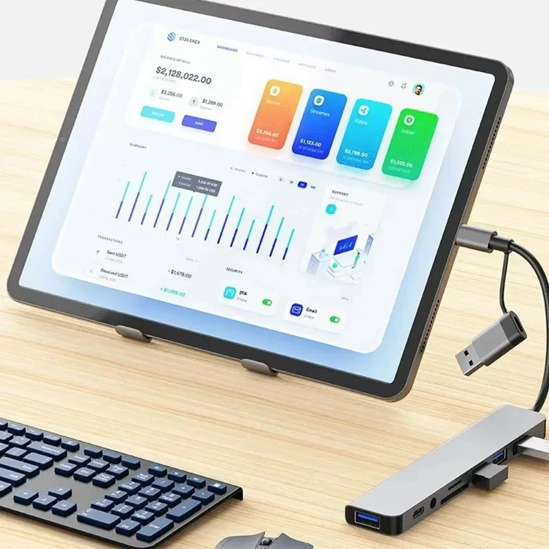 Hub USB C 8 in 1, Splitter USB - Audio Music Splitter ulasan dan harga