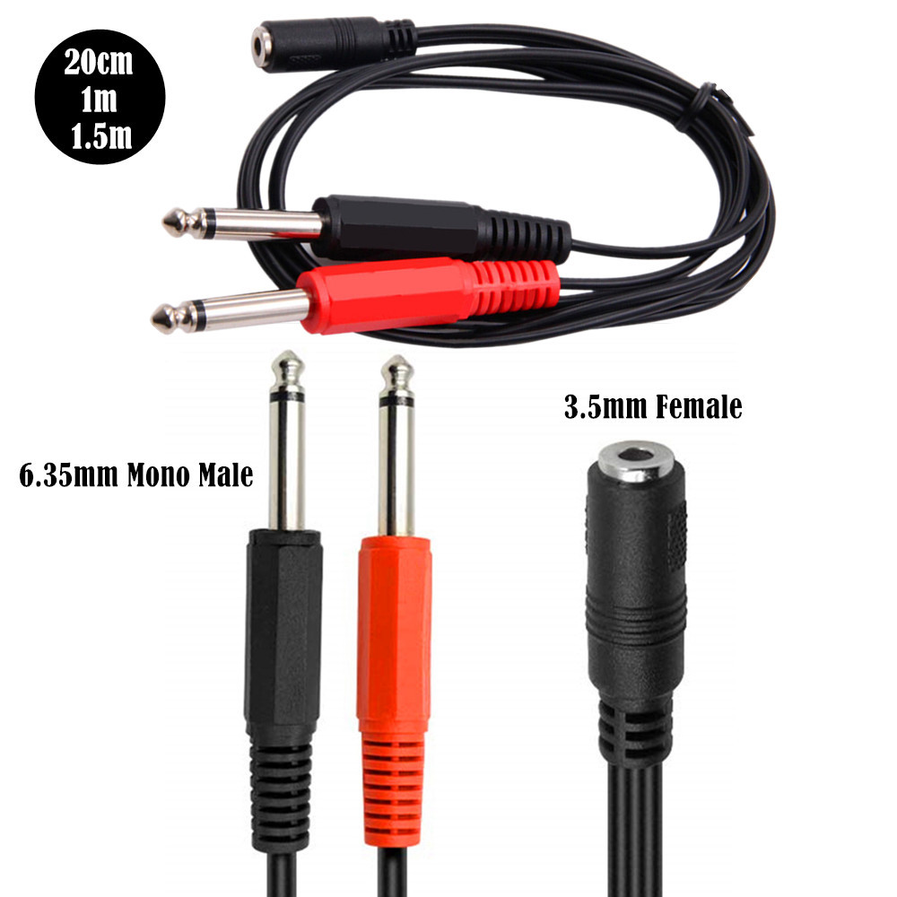 Kabel Adaptor 6.35 Mm Male Ke  - Audio Music Splitter ulasan dan harga