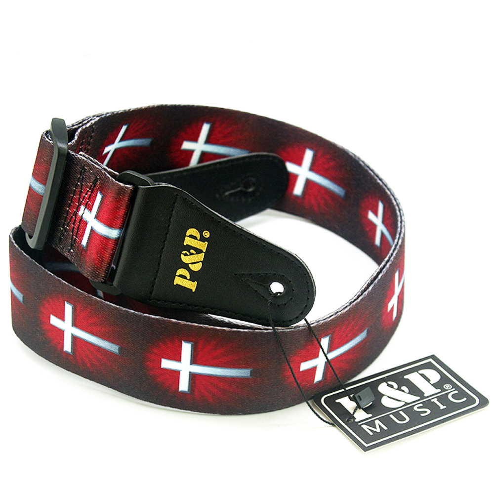 Tali gitar motif Cross Of Chri - Guitar Strap Padded ulasan dan harga