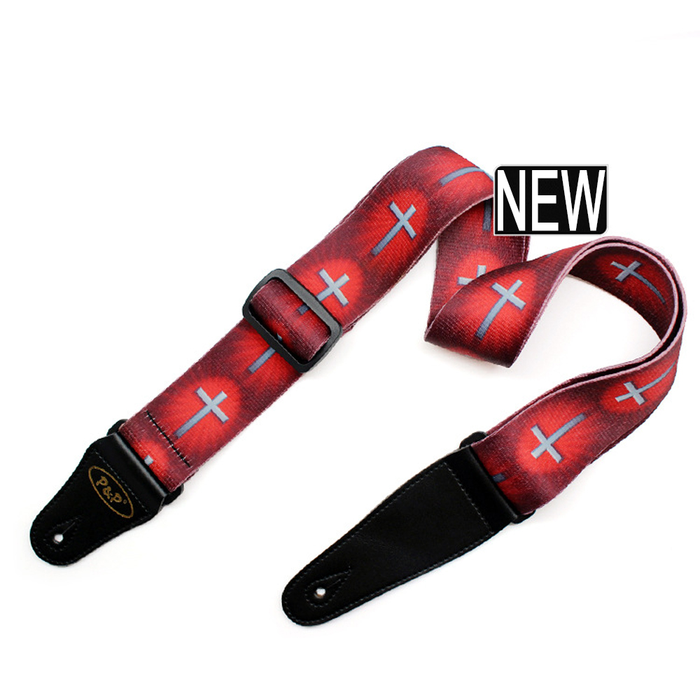 Tali gitar motif Cross Of Chri - Guitar Strap Padded ulasan dan harga