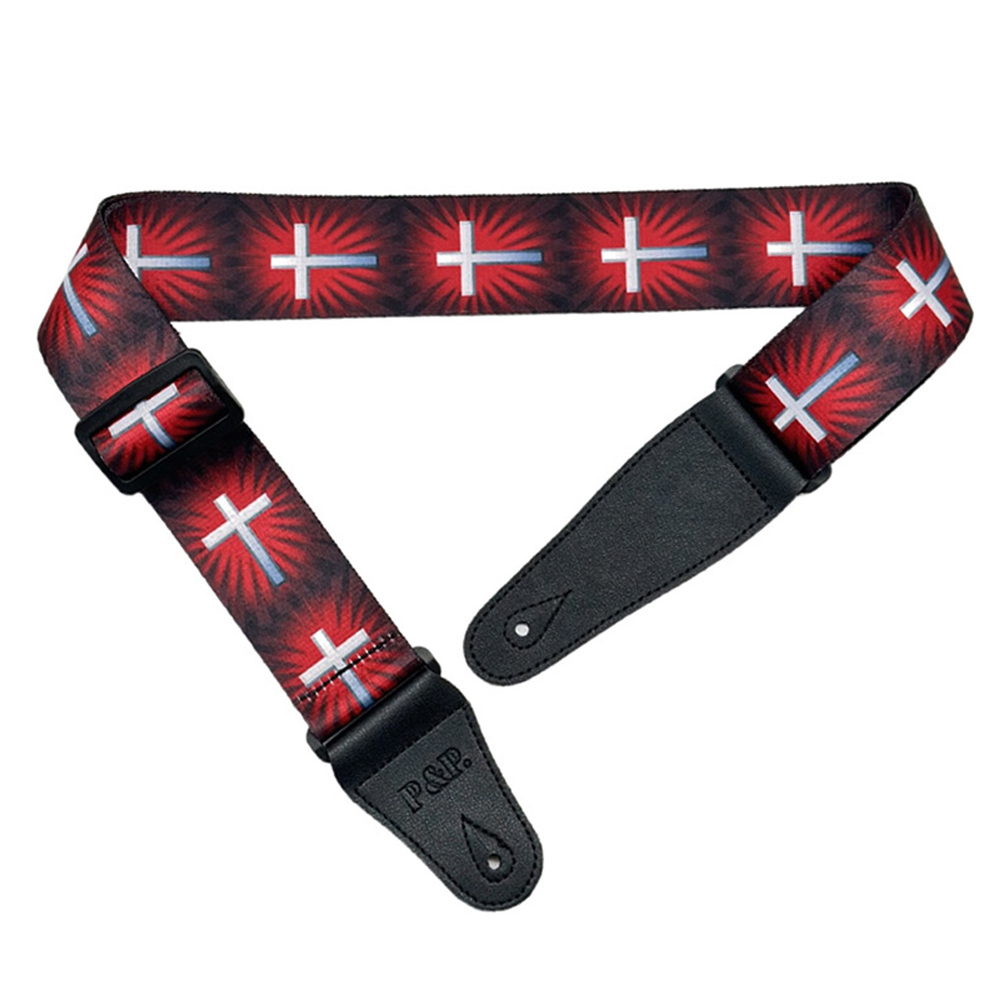 Tali gitar motif Cross Of Chri - Guitar Strap Padded ulasan dan harga