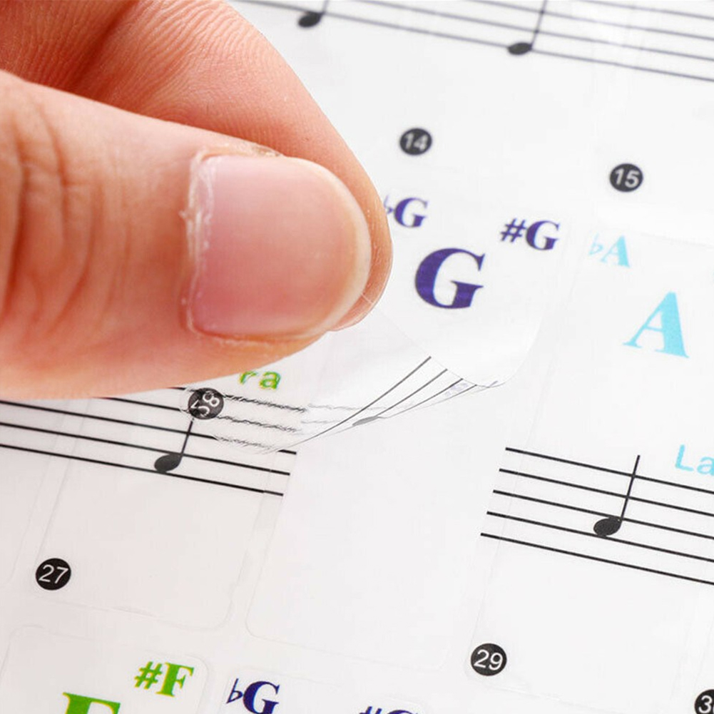Stiker Keyboard Piano Transpar - Audio Music Notes ulasan dan harga