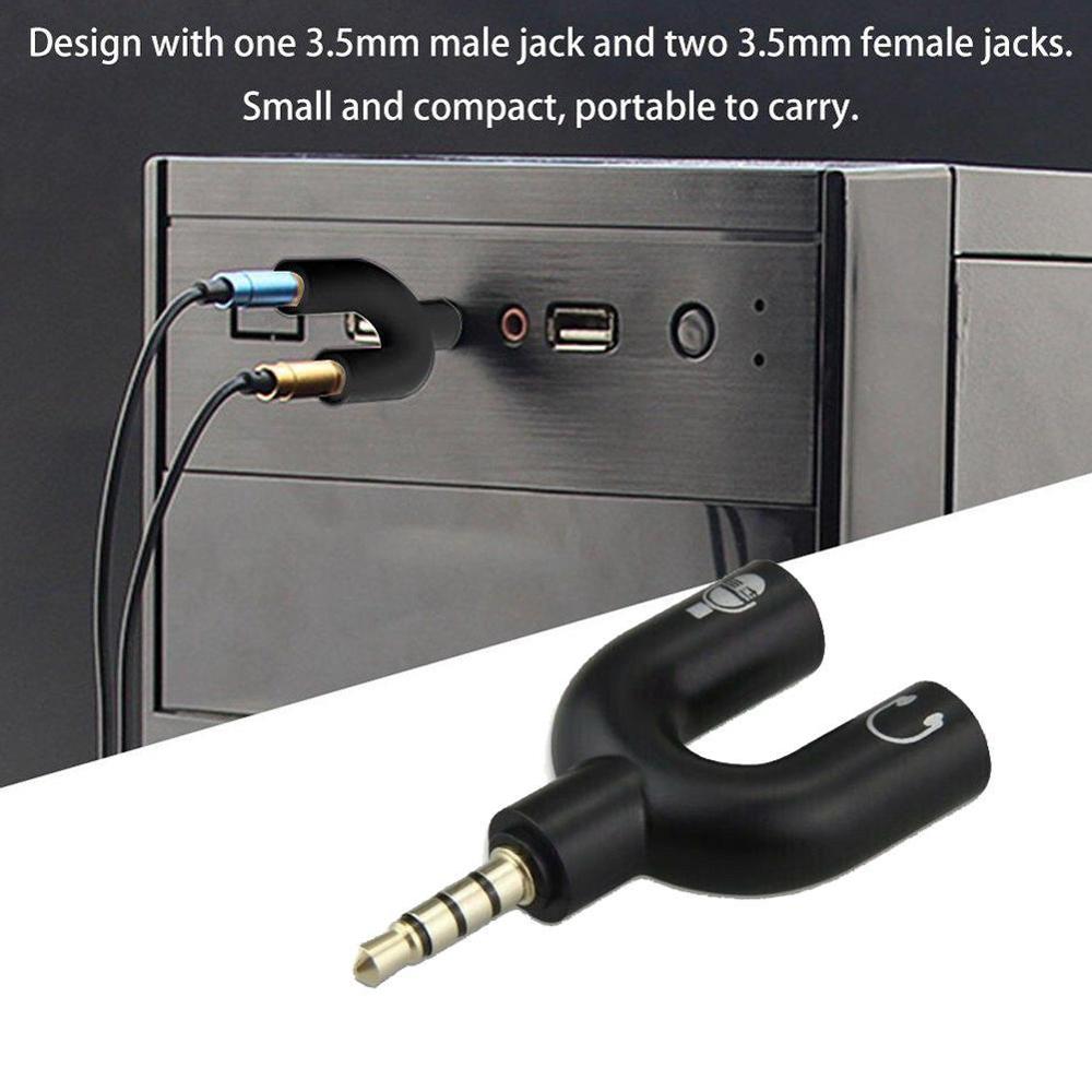 1 Buah Adaptor Tipe U Ganda 3. - Audio Music Splitter ulasan dan harga