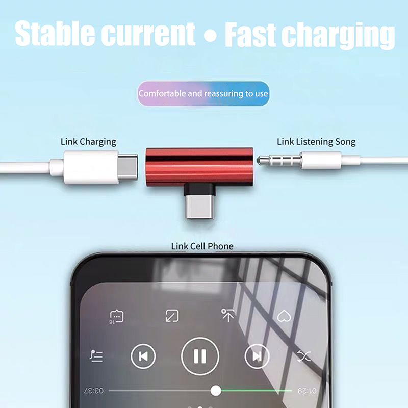 Adaptor Logam USB Tipe-C Ke 3. - Audio Music Splitter ulasan dan harga