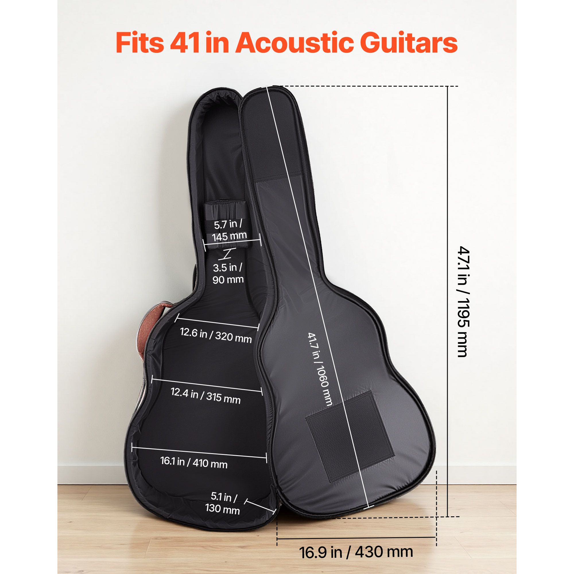 Hard Case Gitar Akustik, 47.1  - Guitar Strap Padded ulasan dan harga