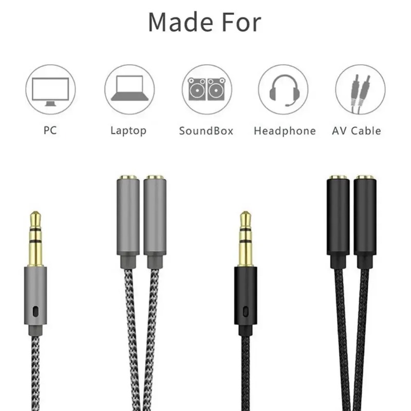 Adaptor Headset Headphone Mic  - Audio Music Splitter ulasan dan harga