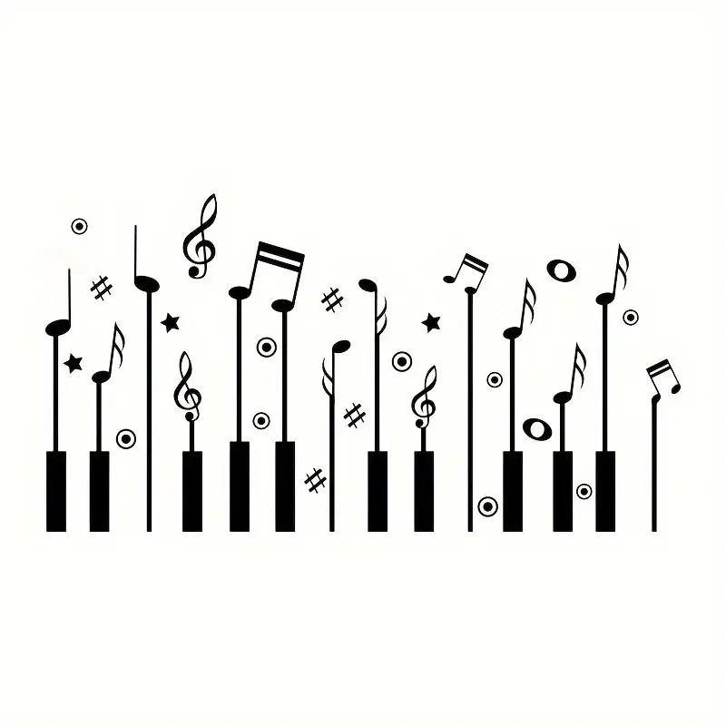 Stiker dinding kreatif, 1 buah - Audio Music Notes ulasan dan harga