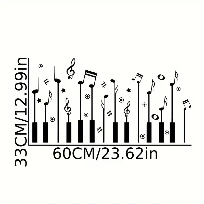 Stiker dinding kreatif, 1 buah - Audio Music Notes ulasan dan harga