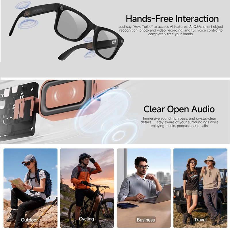 Kacamata Pintar HD 8MP dengan  - Audio Music Recognition ulasan dan harga