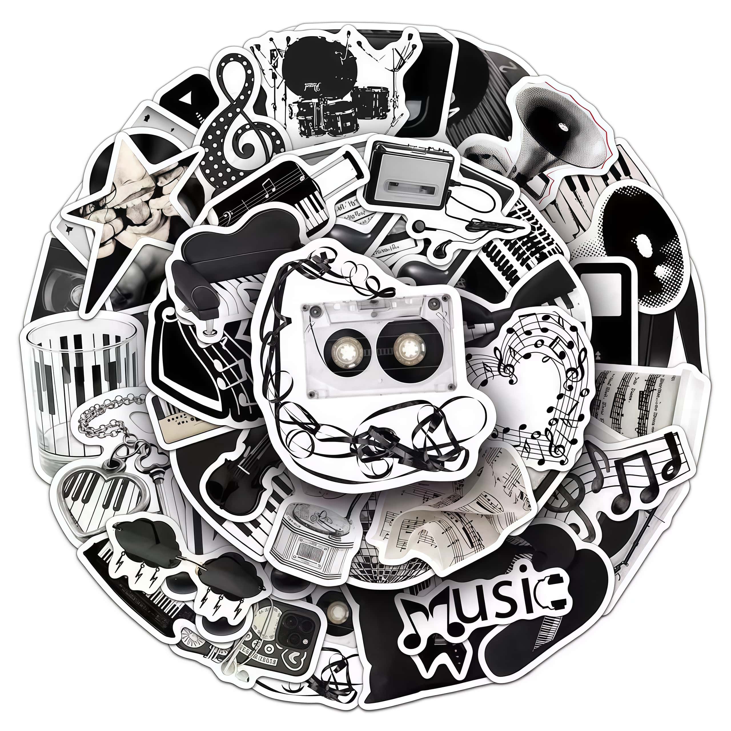 50 Buah Stiker Alat Musik Hita - Audio Music Notes ulasan dan harga