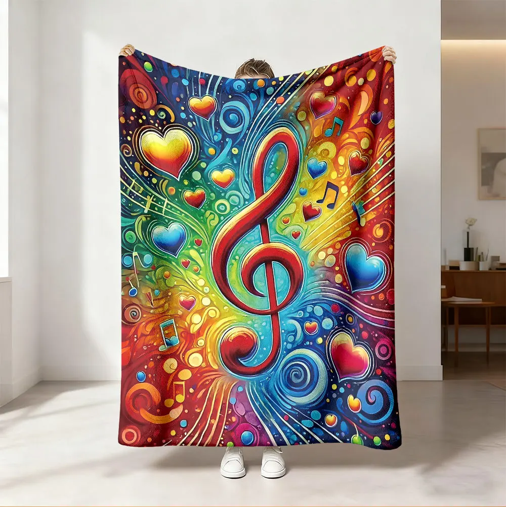 Selimut Lempar Motif Pelangi N - Audio Music Notes ulasan dan harga