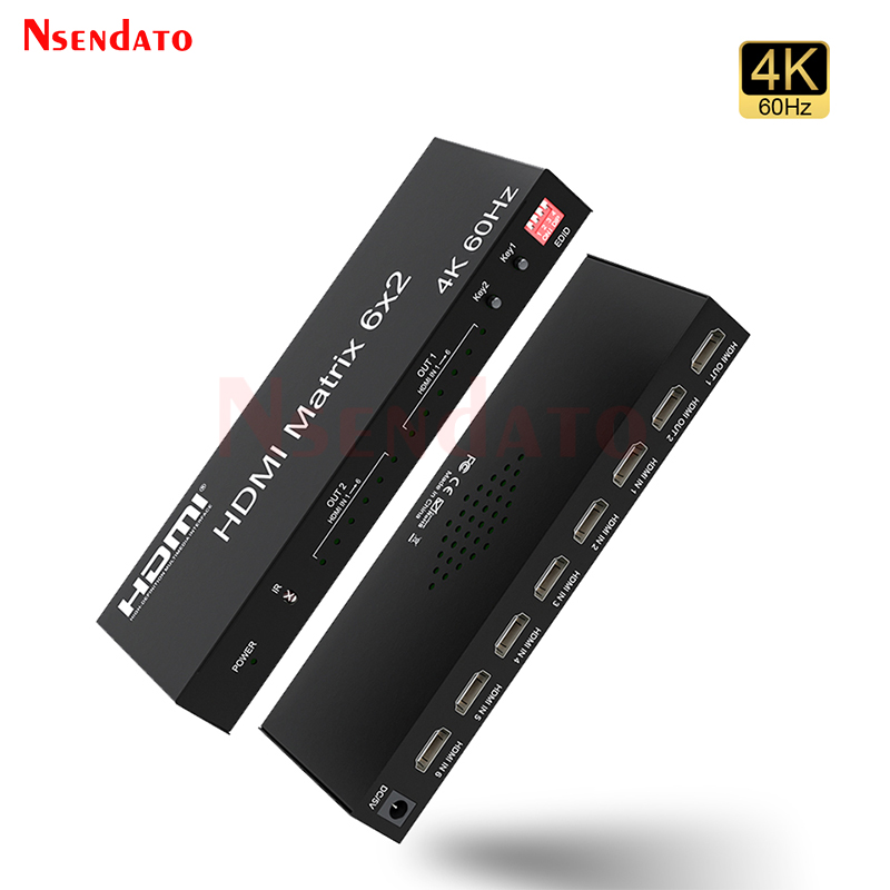 Saklar Matriks HDMI 6x2 4k 60H - Audio Music Splitter ulasan dan harga
