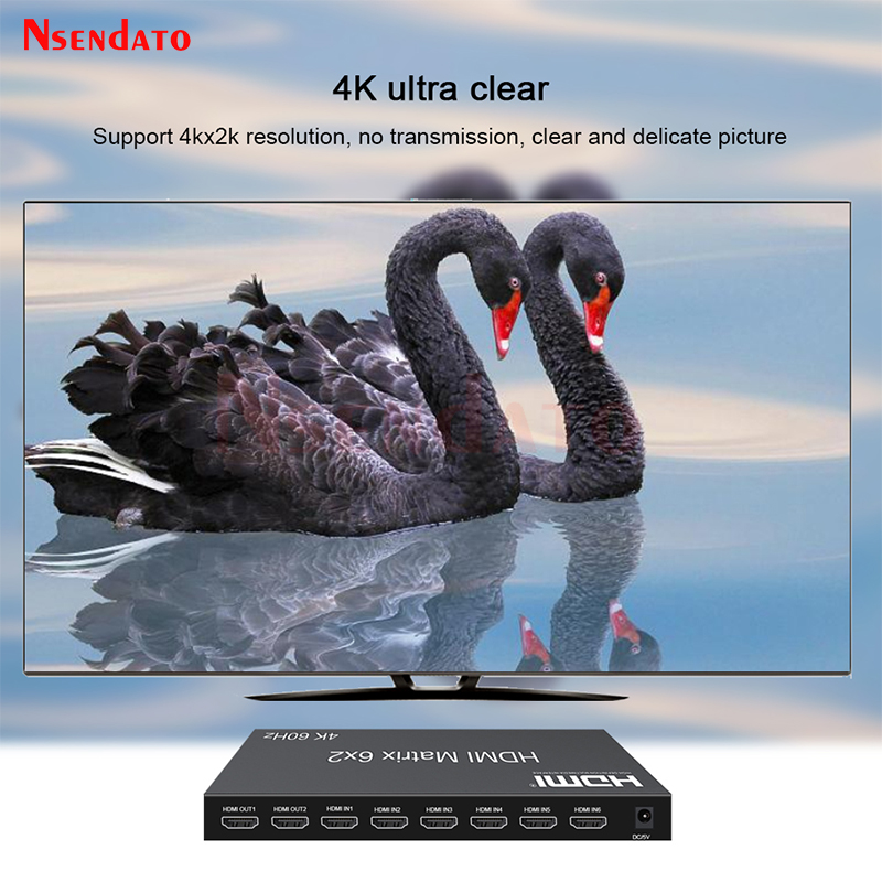 Saklar Matriks HDMI 6x2 4k 60H - Audio Music Splitter ulasan dan harga
