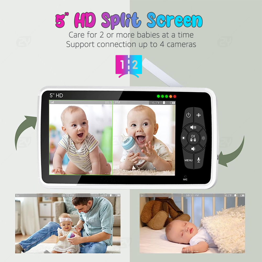 5''Monitor Bayi Video dengan 2 - Audio Detect Music ulasan dan harga