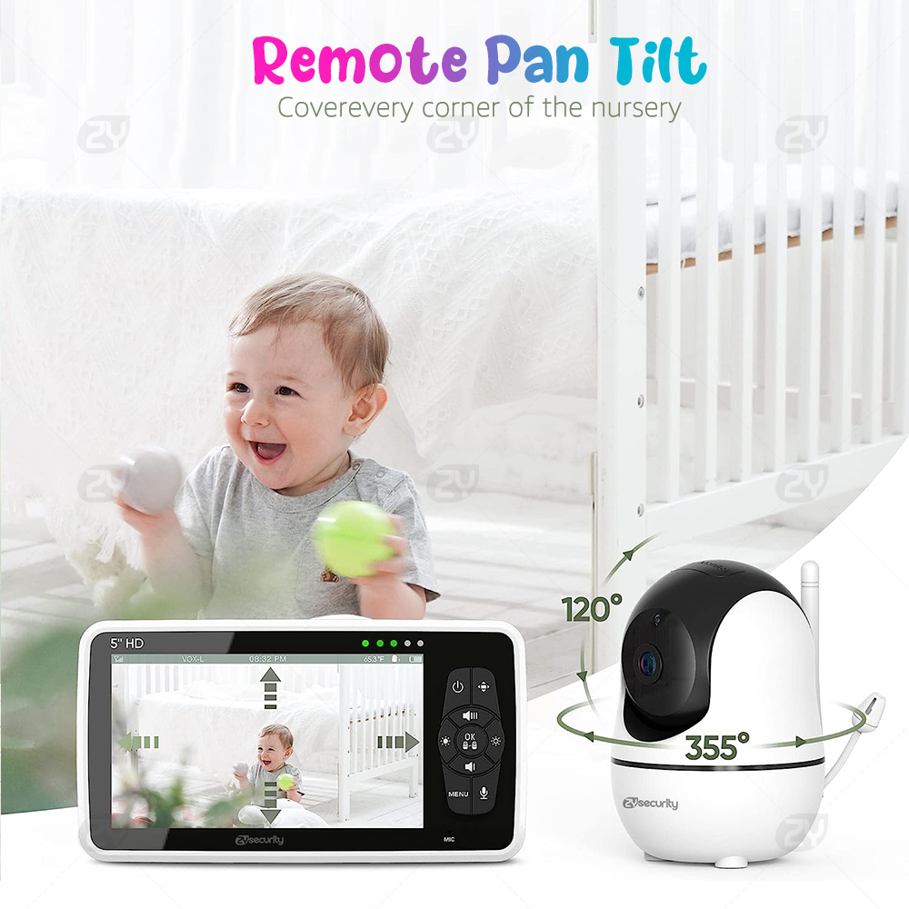 5''Monitor Bayi Video dengan 2 - Audio Detect Music ulasan dan harga