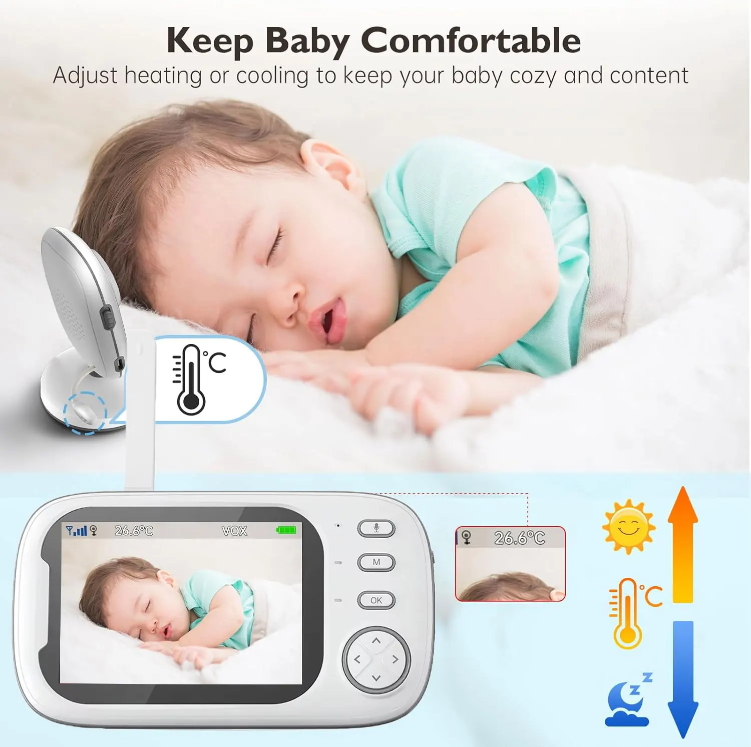 Monitor Bayi Video 2.4G untuk  - Audio Detect Music ulasan dan harga