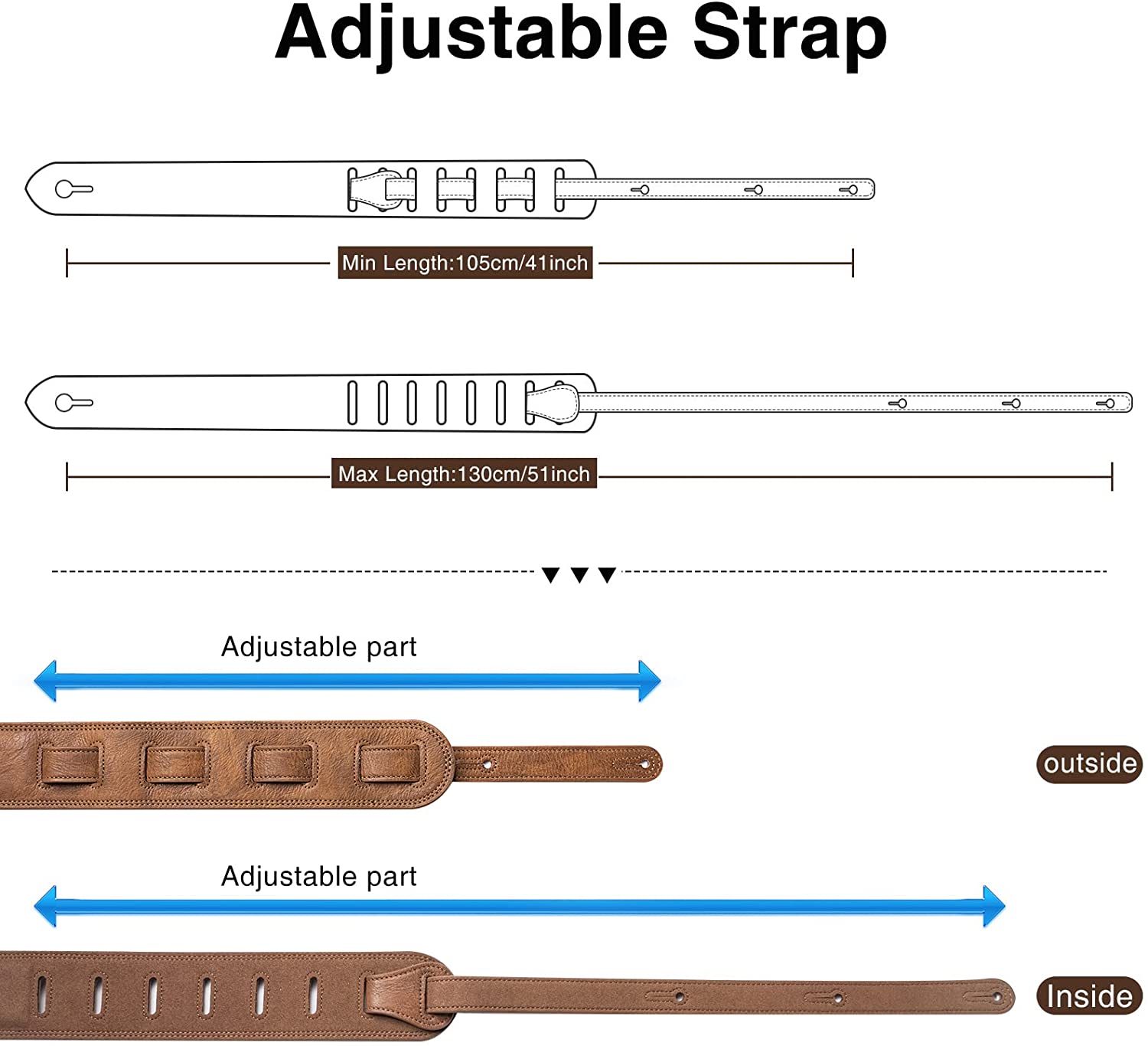 Kulit Tali Gitar Bass Lekato d - Guitar Strap Padded ulasan dan harga